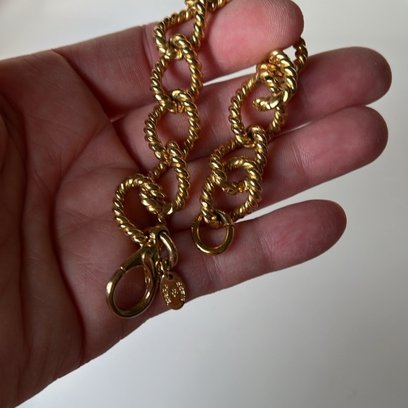 Edwin Pearl Gold Tone Twisted Rope Link Chain Bracelet - Picture 8 of 8